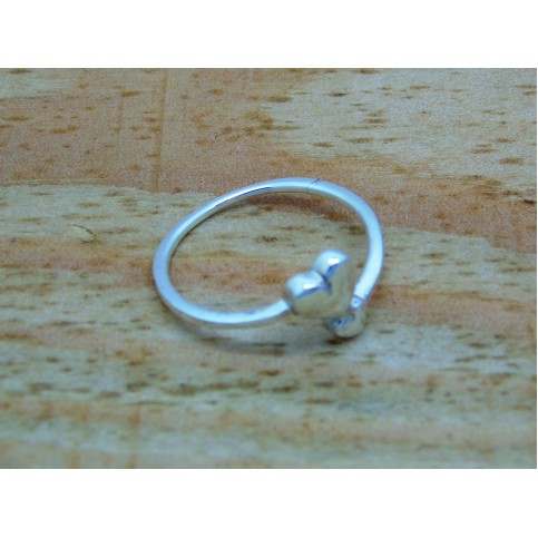 Sterling Silver Double Heart Ring