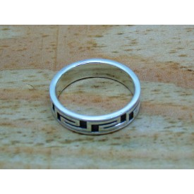 Sterling Silver Greek Key Ring