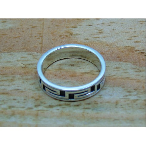 Sterling Silver Greek Key Ring