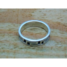 Sterling Silver Greek Key Ring