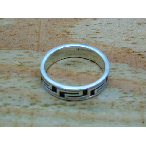 Sterling Silver Greek Key Ring
