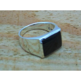 Sterling Silver Square Onyx Signet Ring