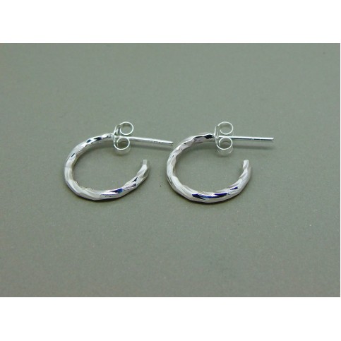 Sterling Silver Twisted Hoop Stud 15mm