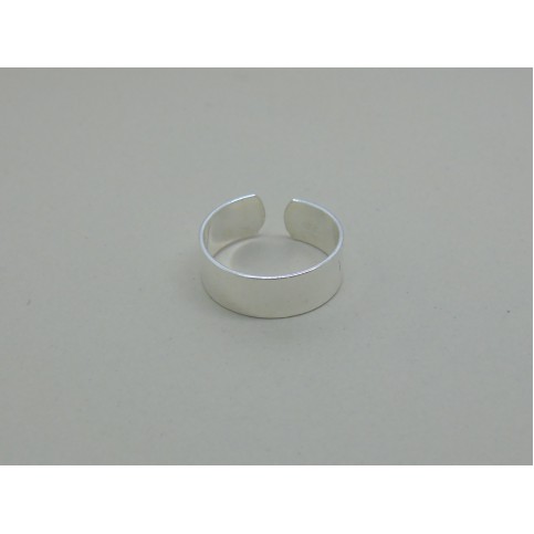 Sterling Silver Plain Flat Toe Ring