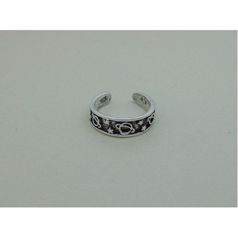 Sterling Silver Toe Ring - Planet and Star
