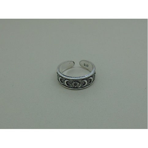 Sterling Silver Toe Ring - Moon and Stars 